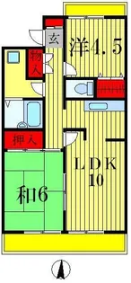 ニューオクトピアモリタマンション【2階】の間取り