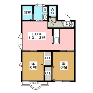 第3サンフィールド B棟【1階】の間取り