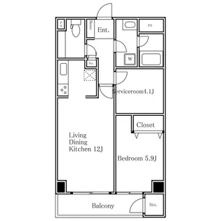 カルチェ恵比寿【7階】の間取り