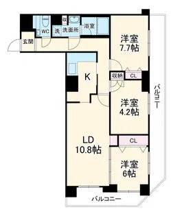 アプリーレ日吉本町【6階】の間取り