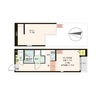 SQUARE WOOD OMIYA【1階】の間取り