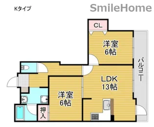 フェルザ住之江公園【4階】の間取り