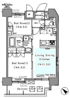 パークアクシス台東根岸【10階】の間取り