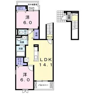 パサージュ桜路【2階】の間取り