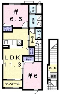カレント・アミリーI【2階】の間取り