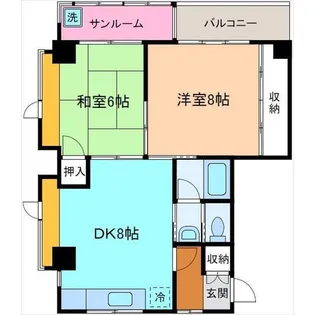 朝倉ハイツ【2階】の間取り