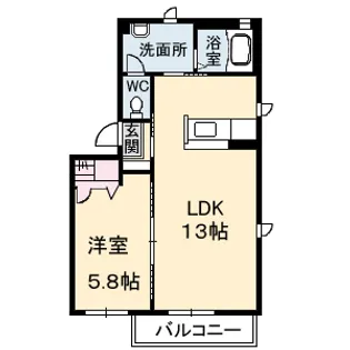ハーズ乙多見【2階】の間取り