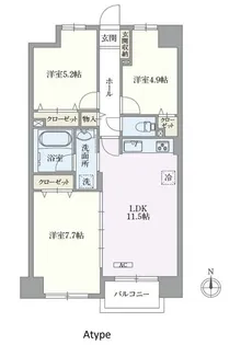 U COURT 西新井【9階】の間取り