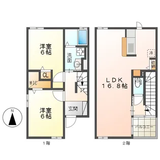 サプリング オーチャード Aの間取り