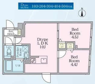 エルファーロ神楽坂III【2階】の間取り