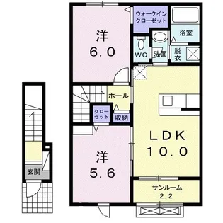 レジデンス町北II【2階】の間取り