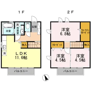 エバーグリーン【1階】の間取り