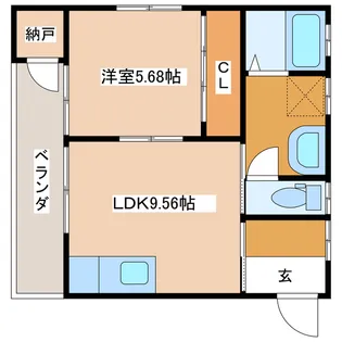 かなだコーポ【1階】の間取り