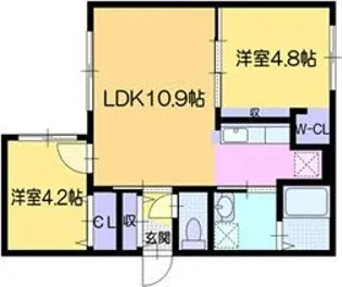 オルセーフラット西町南【3階】の間取り
