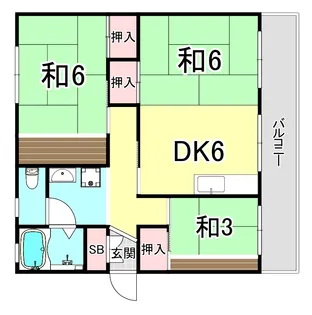 新多聞第2住宅115号棟【5階】の間取り