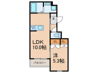 芦原通レジデンス【3階】の間取り