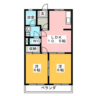 コートプレイスWEST【2階】の間取り
