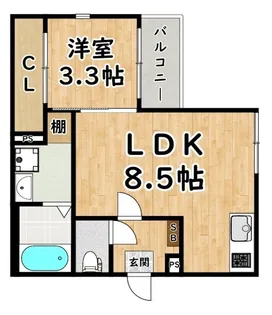 ハーモニーテラス大野【1階】の間取り