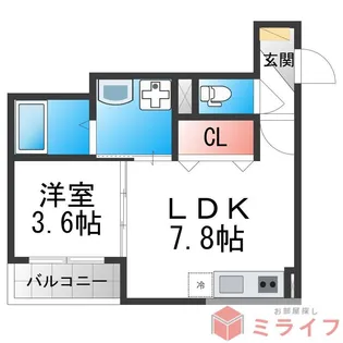 グランツ喜連【1階】の間取り