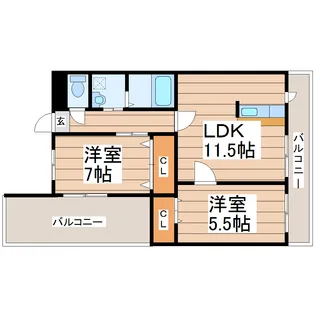 パルティール中山【1階】の間取り