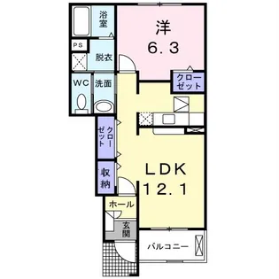 ラック・ヴィラ【1階】の間取り