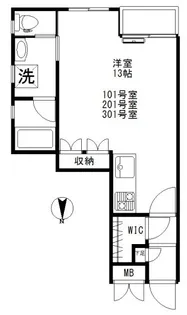第7丸仙ハイツ【2階】の間取り