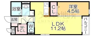 ボワット ブランシュ【1階】の間取り