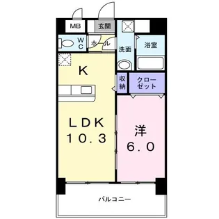 フォレスト陣原【7階】の間取り