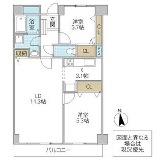 グレイスヒルズマンション【4階】の間取り
