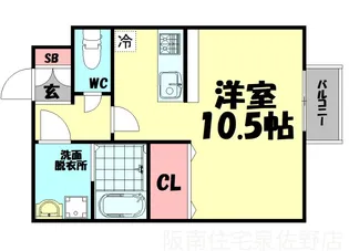シェルズレイク日根野【1階】の間取り