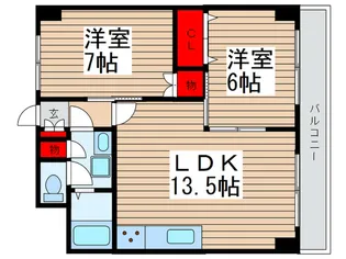 ウインズフジ【5階】の間取り