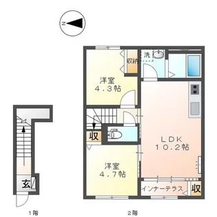 リヴィエール・アンブレ【2階】の間取り