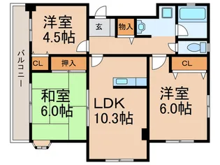 ティエーム御影【2階】の間取り