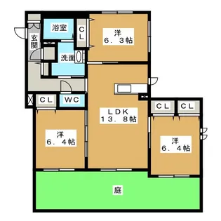 La Maison Claire 丸山【1階】の間取り