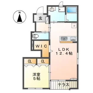 クレッセント若林 B【1階】の間取り