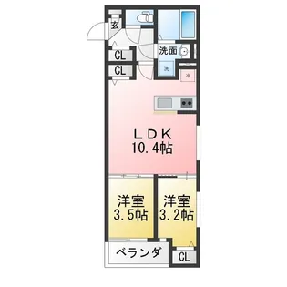 トゥルーハート稲沢【3階】の間取り