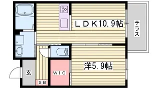 ザ フジイ ガーデンD【1階】の間取り