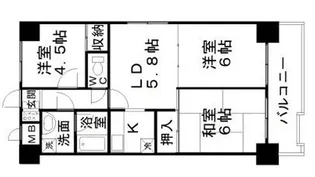 日宝アドニス塩屋【6階】の間取り