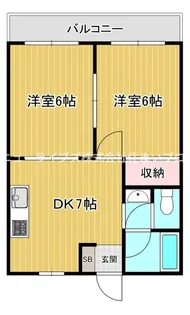 三幸ハイツ【3階】の間取り