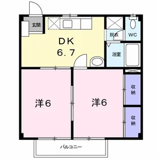 ファミールひまわり A【2階】の間取り