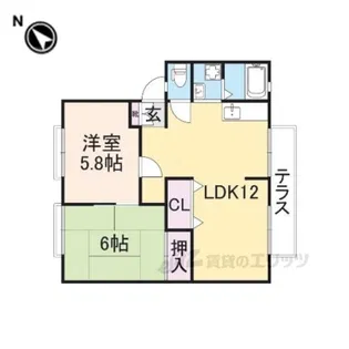 ハイツカトレアB【2階】の間取り
