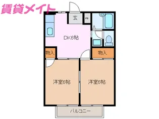 サンハイツ稲垣A棟【1階】の間取り