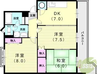 カサグランデ藤江【2階】の間取り