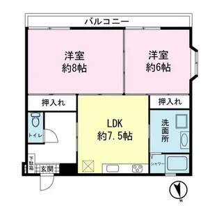 ロイヤルパレス徳倉【2階】の間取り