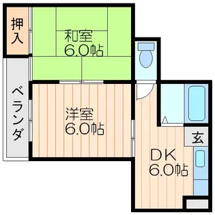 秀和第2ハイツ【2階】の間取り