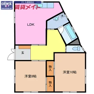 ウッドハウス【2階】の間取り