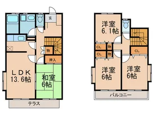 神奈川県横浜市青葉区美しが丘西3【一戸建】の間取り