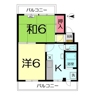 サンライズ大宮宮原【2階】の間取り