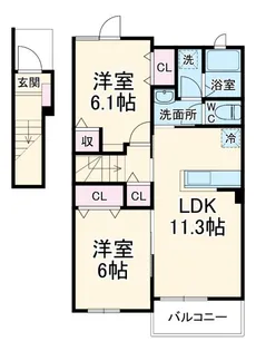 カーサ・リリー【2階】の間取り