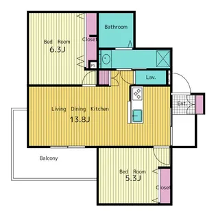 THE RITZ 中柴【2階】の間取り